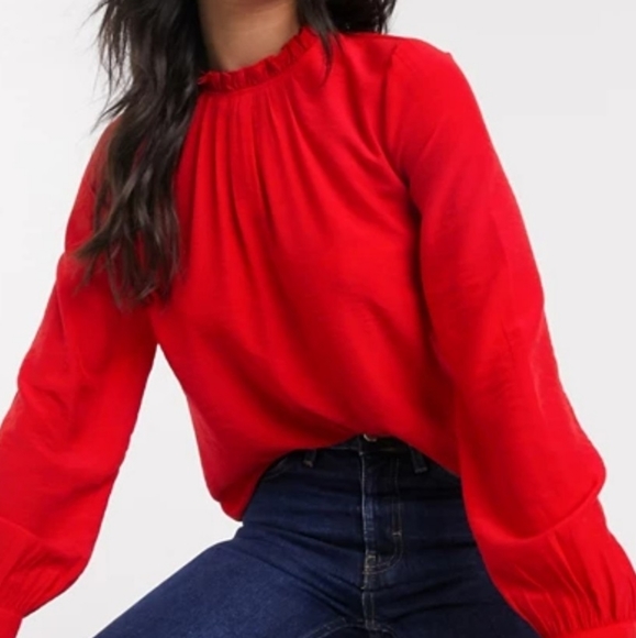 J. Crew Tops - NWT,J.Crew Long Sleeve Ruffleneck Top in 365 Crepe